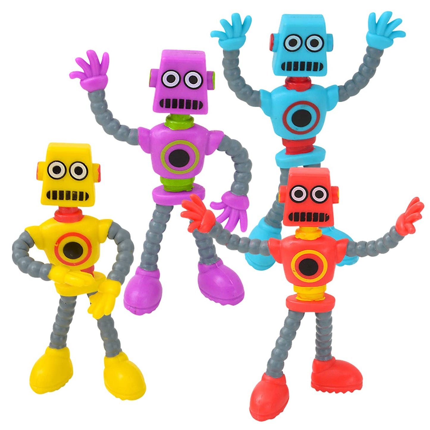 Maikall Rish Flexible Bendable Figures Robot Set Of 4 Twisted Deformed Doll Decompression Toy For Boys Girls Cool Stuff Cute Thi