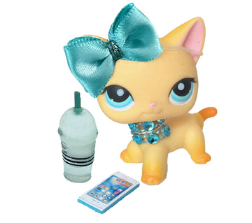 Pet Shop Accessories Lps 4 Pc Lot Bow Necklace Phone Coffee Clothes Cat Not Included 