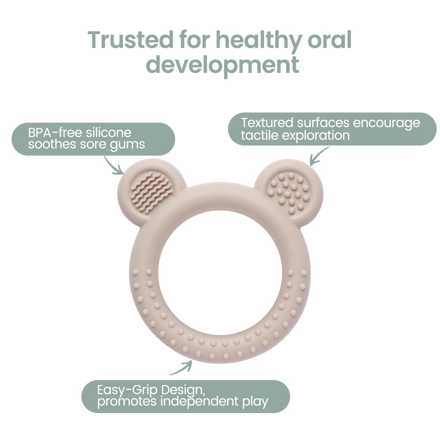 Eascrozn Baby Teething Toys 3-6 Months  Teethers for Babies 6-12 Months  Silicone Teething Ring Toys Easy to Grasp  Teething Relief for Baby Infant Toys  BPA Free