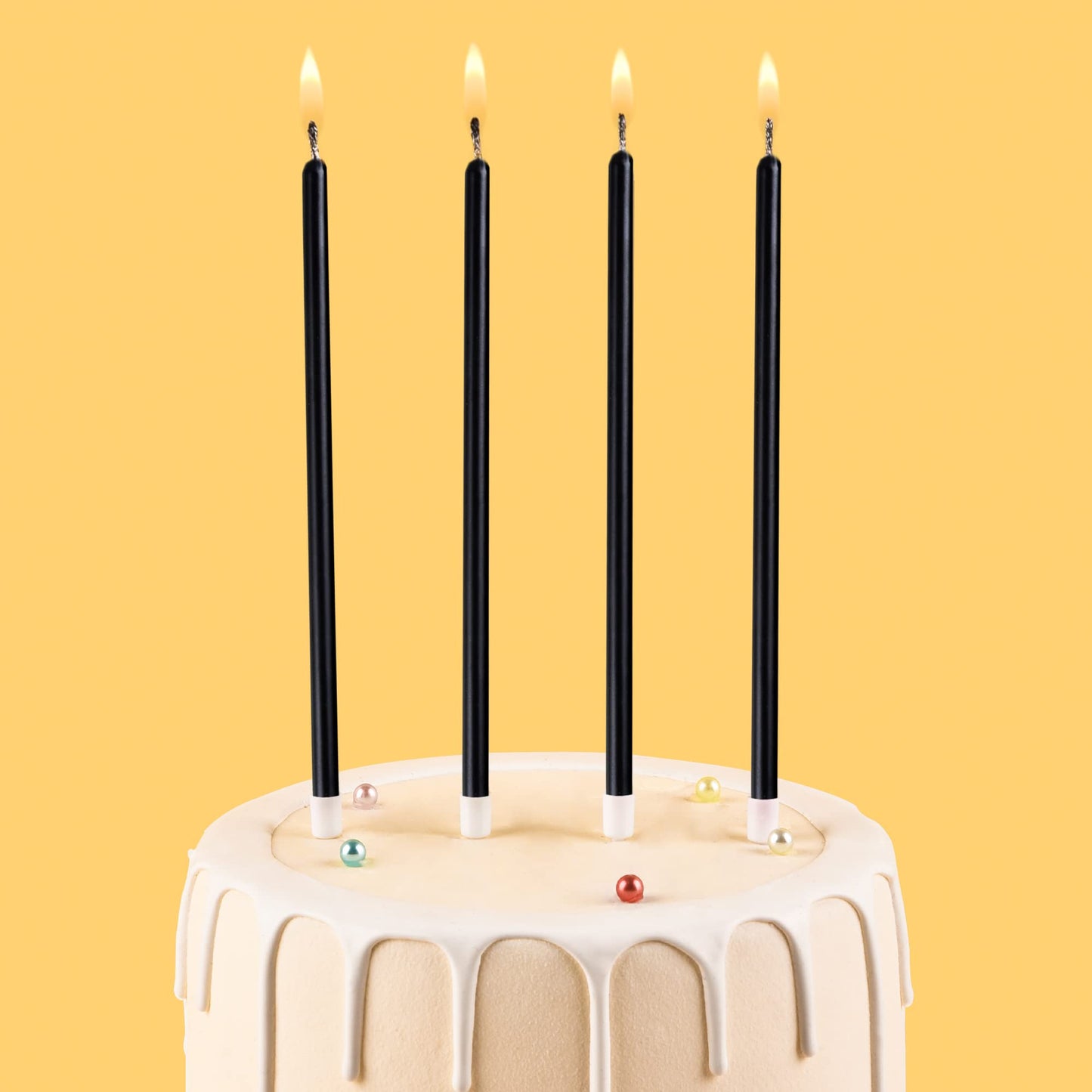 CAKE CODE 24-Count Black Long Thin Birthday Candles, Cake Candles, Birthday Parties, Wedding Decorations, Party Candles