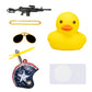 Wonuu Rubber Yellow Duck Car Ornaments Cool Duck Car Dashboard Decorations With Propeller Helmet Sunglasses (Stars&Stripes-Yello