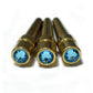 WE Games Brass Cribbage Pegs with Austrian Crystals - Set of 3 - Aquamarine
