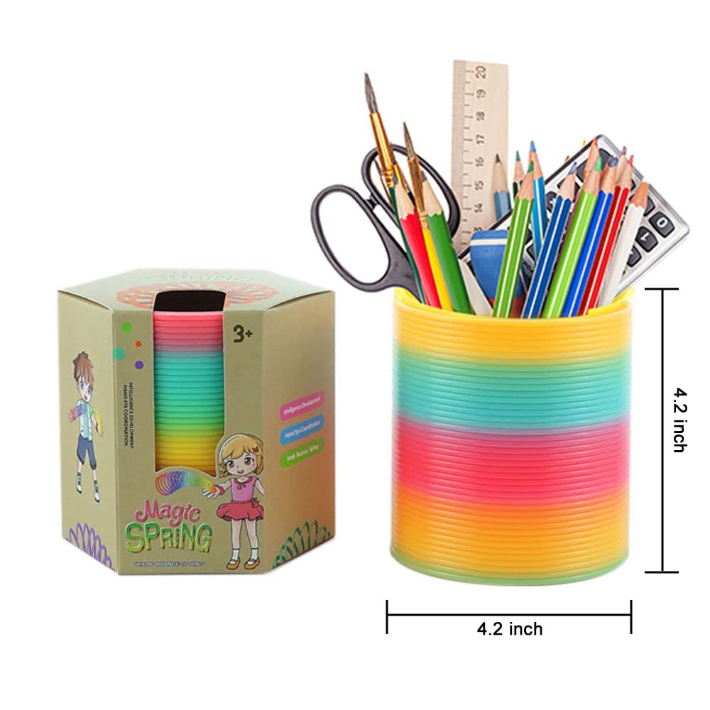 Vinciph 4.2 Inch Boxed Jumbo Rainbow Coil Spring Toy,Classic Giant Novel Magic Decompression Spring Toy,Great For Small Party Fa