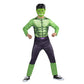 Marvel Hulk Official Youth Halloween Costume - enhanced Quality Fabric Jumpsuit with Printed Design and Plastic Mask (Large) Green