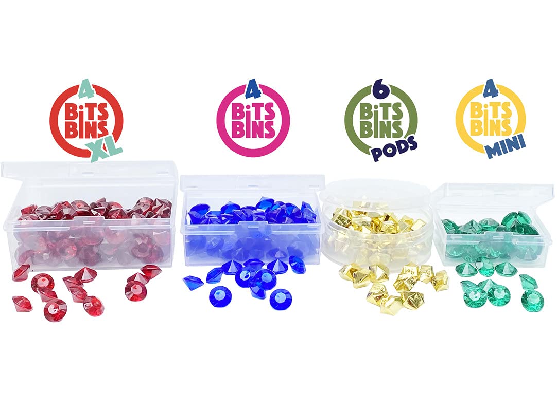 Bitsbins Board Game Piece Storage And Organizers, Accessories That Organize Tokens And Components Both In The Game Box And During Game Play | Combo Pack Of 6 Pods, 4 Minis, 4 Originals And 4 Xl'S