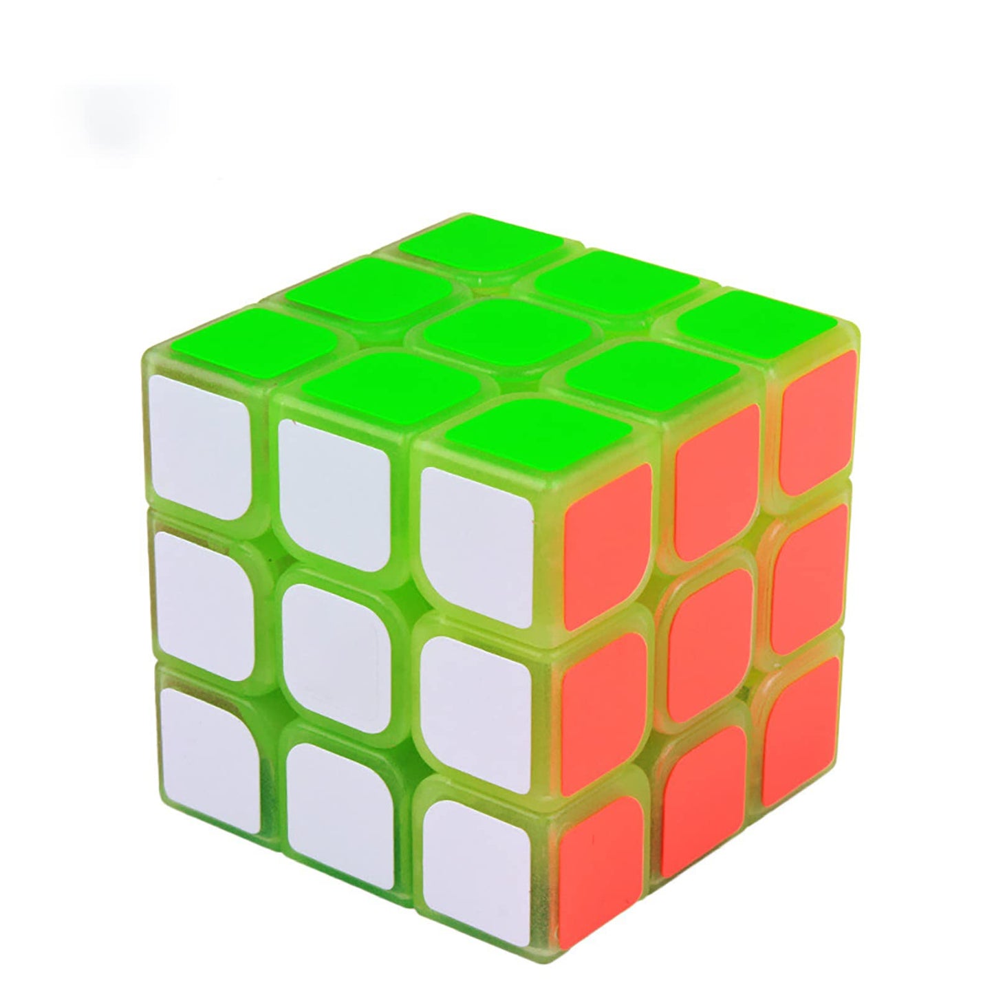 Fluorescent Speed Cube 3X3X3 Glow In Dark Luminous Speed Cube 3 By 3 Magic Cube Puzzle Toy Brain Teasers Iq Puzzles Game Toys Fo