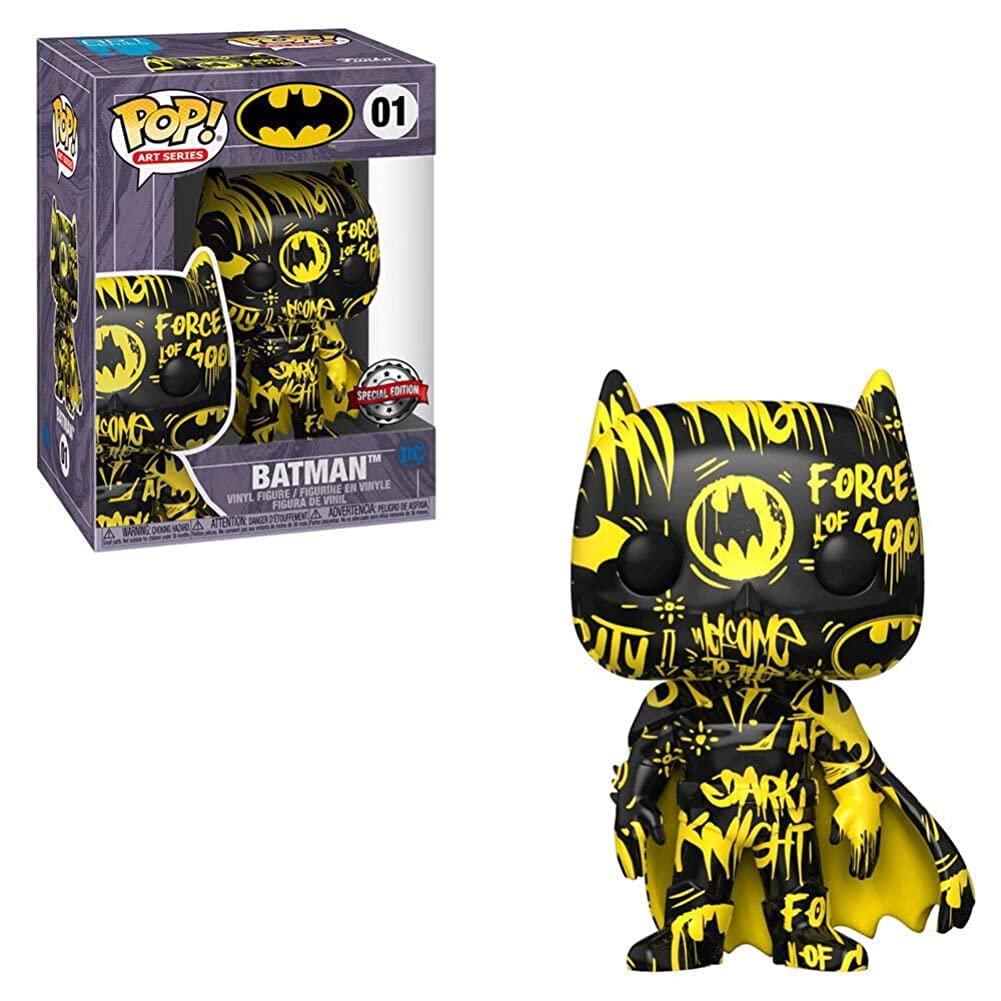 Funko Pop! Art Series: Dc Comics #01 - Batman [Black & Yellow] Artist Series Exclusive With Hard Stack Pop! Protector