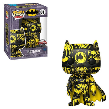 Funko Pop! Art Series: Dc Comics #01 - Batman [Black & Yellow] Artist Series Exclusive With Hard Stack Pop! Protector