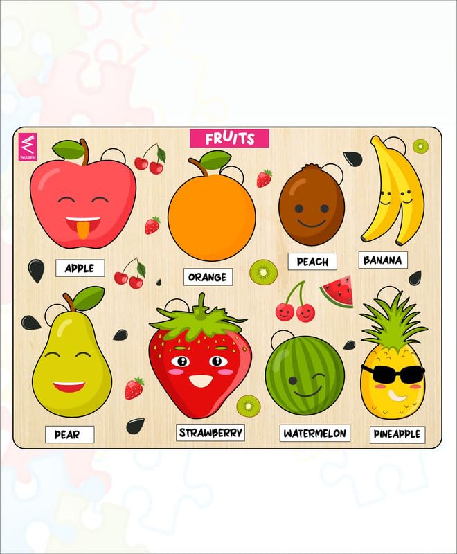 Wooden Hide and See Fruits Puzzle
