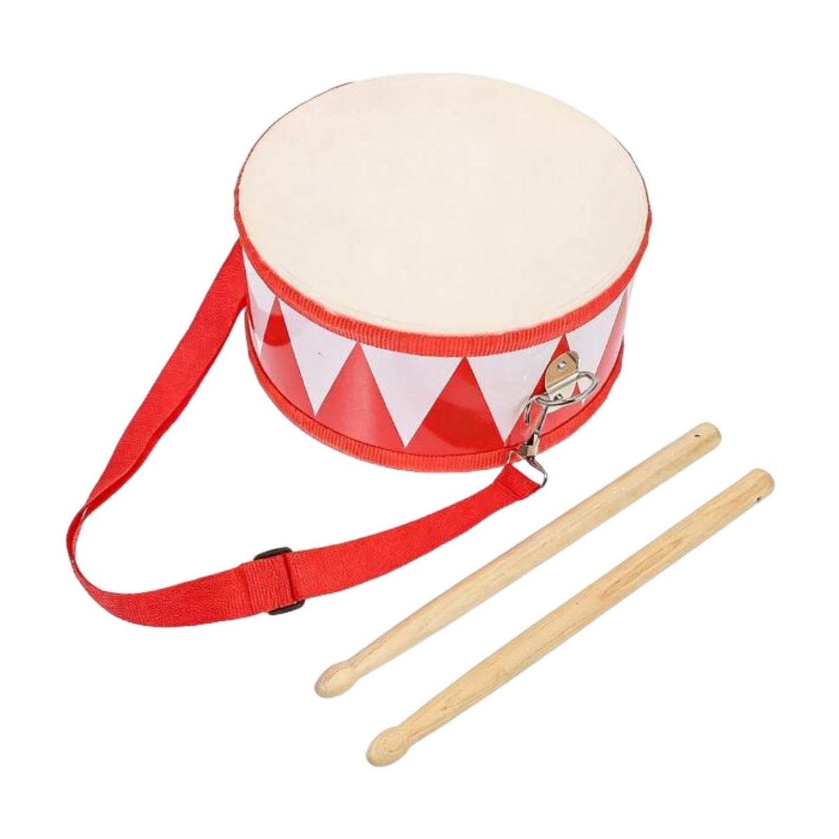 Zoomella Double Side Hand Drum Playing With Mallet For Supplies Kindergarten Presents Red|Developmental Baby Toys|Baby