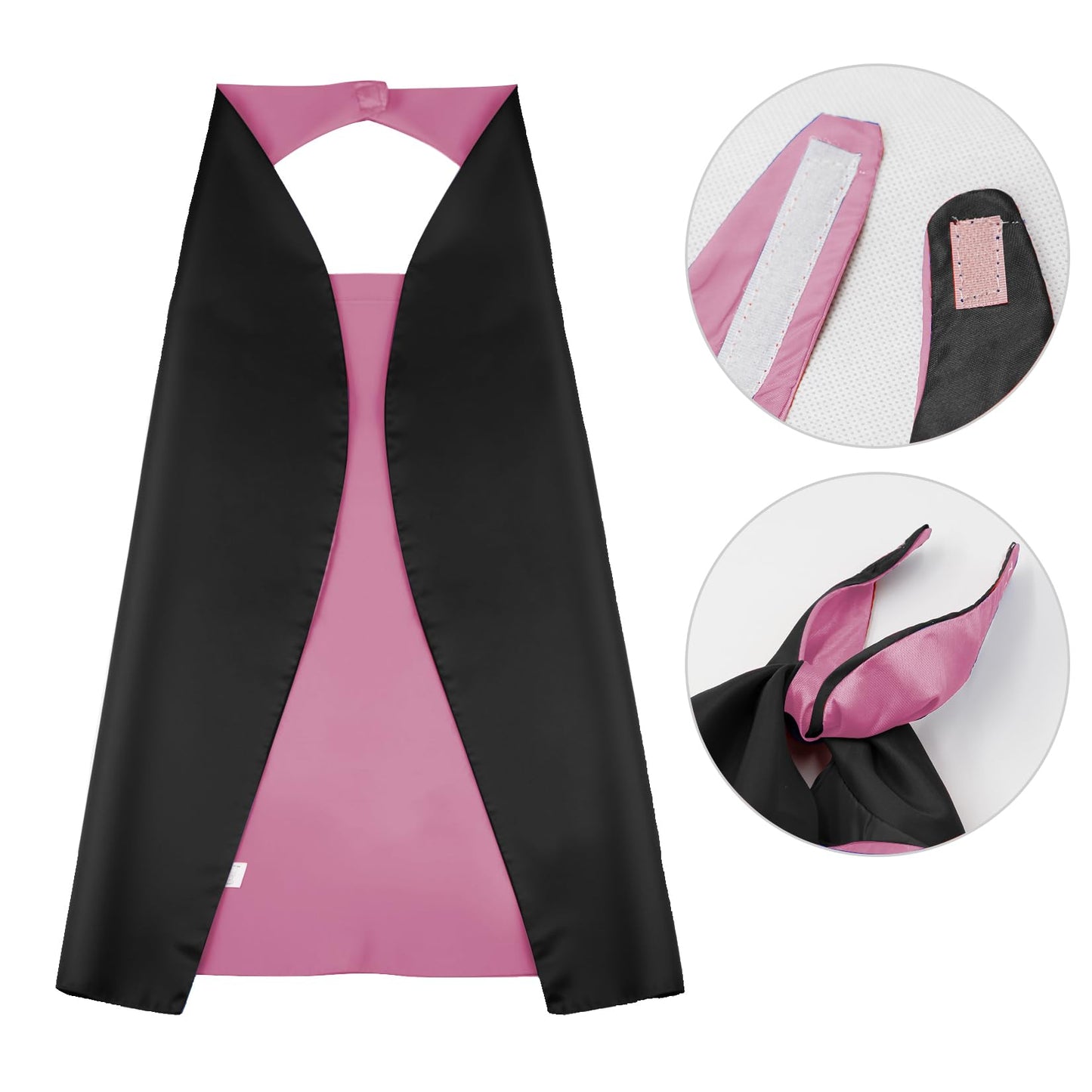 Karazzo Superhero Capes And Masks Kids Costumes Halloween Christmas Cosplay Dress Up For Boys Girls (Pink+Black)