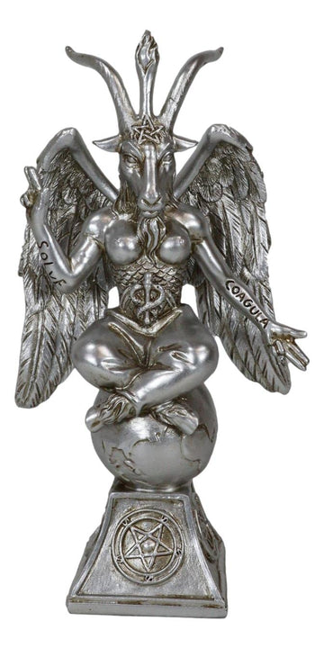 Ebros Gift Sabbatic Goat Idol Baphomet Resin Statue Occultic Illuminati The Horned God Goat Of Mendes Altar Sculpture Figurine (