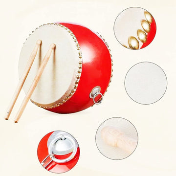 Dsqstmr Drums Percussion Chinese Drum Hand Tambourine Taiko Bongos Musical Gifts Instruments For Kids Sensory Learning Set Littl