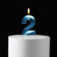 2.76 inch Blue 2 Birthday Candles,3D Number 2nd Cake Topper for Birthday Decorations No 21 22 23 24 25 26 27 28 29