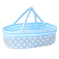 Babeside Reborn Baby Dolls Bassinet Foldable Baby Doll Crib Bed Soft Doll Carrier Doll Accessories With Handle For 17-22 Inch Baby Dolls Girls Boys (Blue)