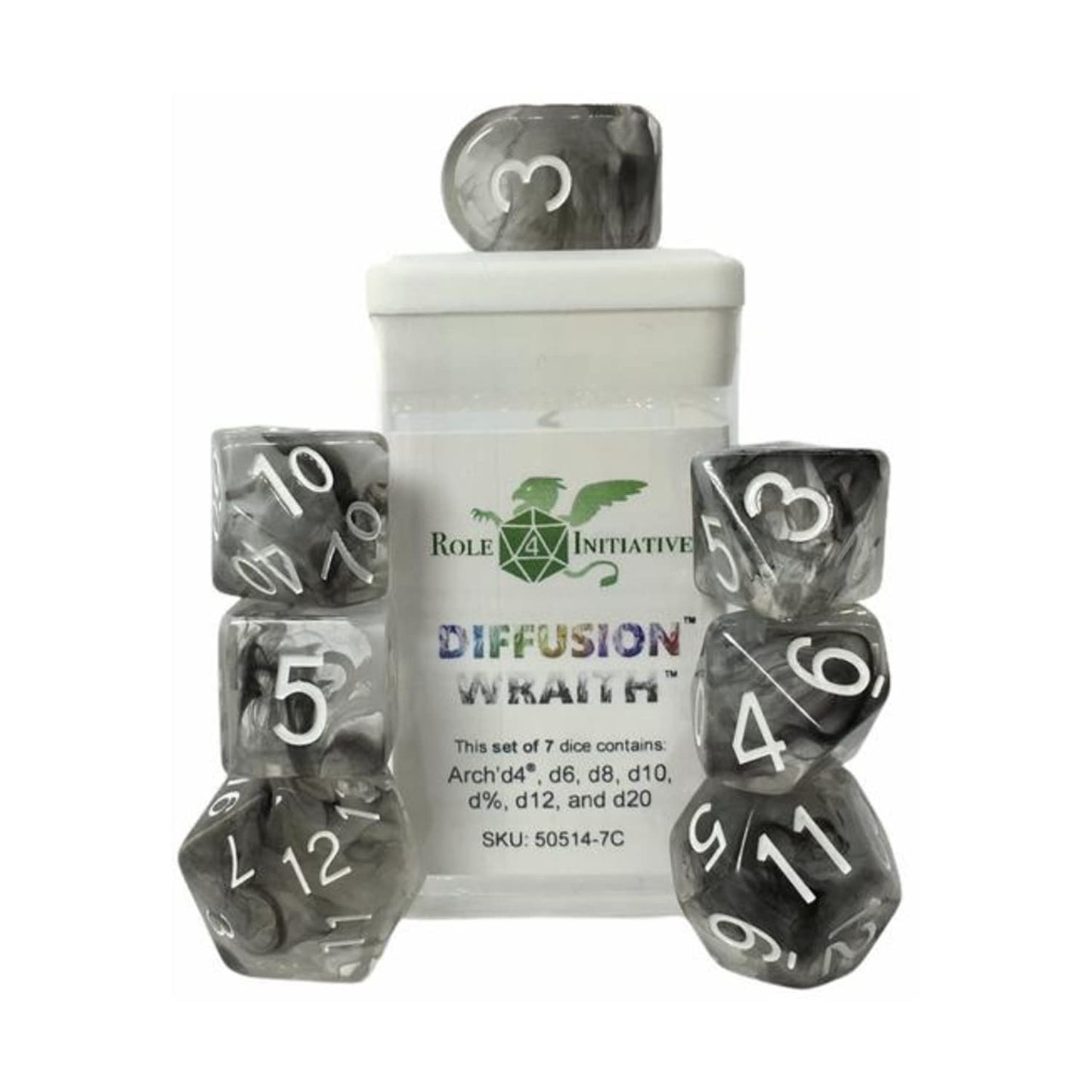 Role 4 Initiative R4I Dice W/ Arch'D4: Diffusion - Wraith (7)