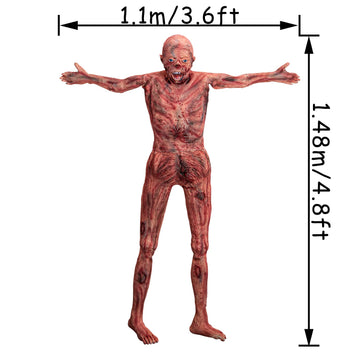Halloween Bloody Full Body - 4.8Ft Latex Skinned Hanging Corpse Torso Props For Haunted House Zombie Halloween Party Decoration(1Piece)