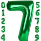 Number Balloon 40 Inch Number 7 Jumbo Dark Green Seven Birthday Decorations, 7 17 27 70 Year Old Balloon, Mylar Foil Balloon Num