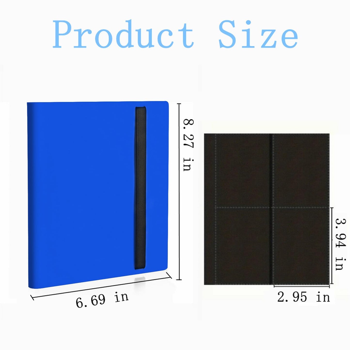 Card Binder  Small Card Album with PP Waterproof Pages  4 Pockets Trading Card Binder  Holds 160 Standard Cards  for TCG  MTG Collections Sports Cards Binder (Blue)