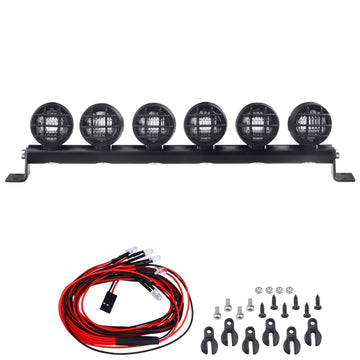 GoHobby 110mm 1/10 RC LED Light Bar Roof LED Lamp Kit 6 Lights LEDs for TRX4 Traxxas Slash 4x4 2WD Stampede SCX10 & SCX10 II Red