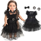 Sweet Dolly 18 Inch Doll Clothes Black Party Dress Costume Doll Accessories For 18 Inch Dolls (Doll Not Included)