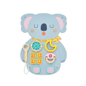 Monlurd Wooden Koala Sensory Wall Toy, Busy Board For Toddlers, Montessori Sensory Wall Panel For Kids, Ideal For Classroom, Pla