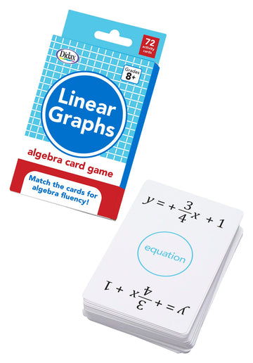 Didax Linear Graphs Algebra Card Game,White
