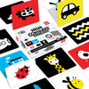 Ginimini High Contrast Flashcards For 0-12 Months - Black, White & Primary Colors For Visual Stimulation | 60 Large Pictures For