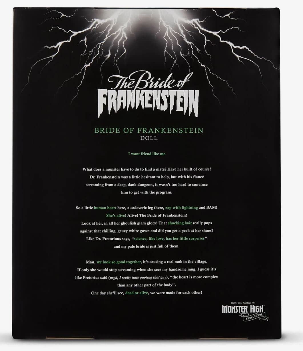Monster High Frankenstein & Bride Doll Set, 10.5in, White, Model HDW25, Plastic