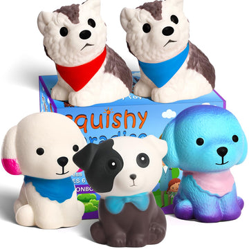 Jumbo Squishy Toy Squishies Dog - Pokonboy 5 Pack Kawaii Cream Scented Squishies Party Supplies Toys Stress Reliever Toys For Boys And Girls