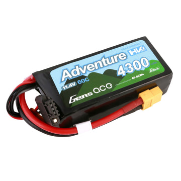 Gens Ace G-Tech Adventure High Voltage 11.4V 4300Mah 60C 3S Lipo Battery With Xt60 Plug