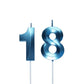 Blue 18th Birthday Candles, Number 18 Cake Topper for Birthday Decorations Party Decoration