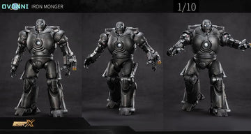 Ovonni 9 Inch Led Iron Monger Toy,Exquisite Painting 20 Joints Movable Collectible Action Figure,Light With Chest And Eyes