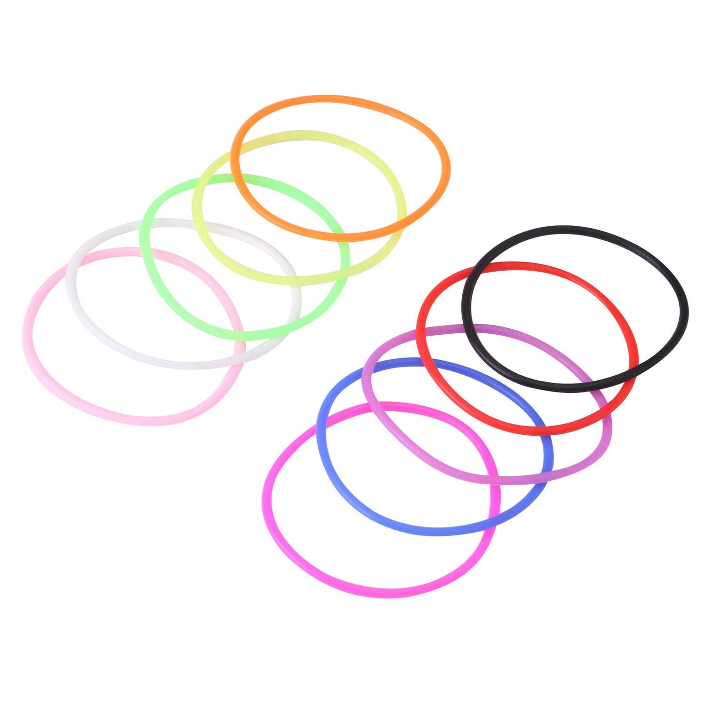 Senkary 120 Pieces Colorful Silicone Jelly Bracelets Nonluminous Stretchy 80s Bracelets Bands for Party Favors, Adults, Women, G