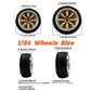 1/64 Wheels,Front Small Rear Big For Muscle Cars And Sports Cars,Series H Hwp 4 Sets/Pack,Three Spokes,Abs Wheels With Rubber Ti