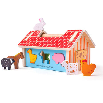 Bigjigs Toys, Shape Sorter, Wooden Toys, Farm Toys, Wooden Shape Sorter, Shape Sorters For 2 Year Olds, Wooden Farm Toys, Childs