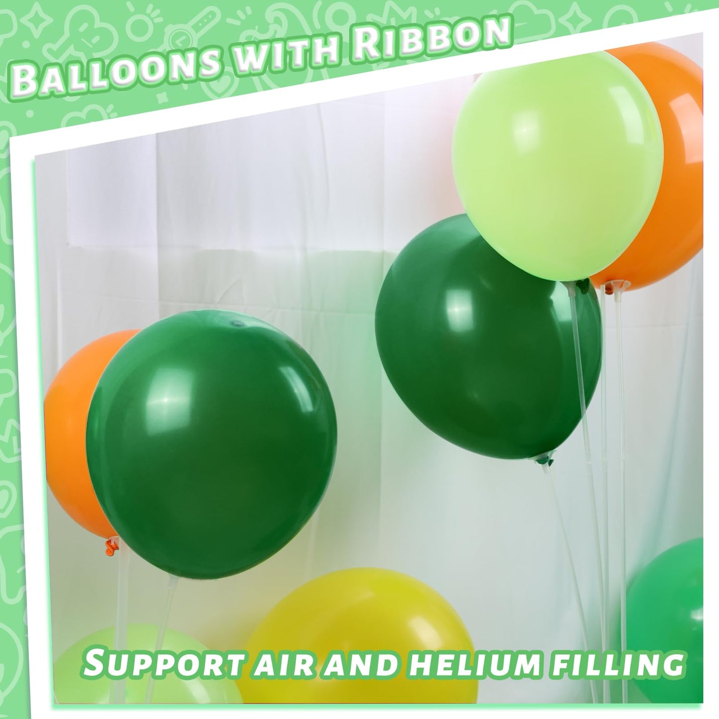 Lovestown 110Pcs Latex Balloons 12Inch, Helium Balloons Party Balloons Arch With Ribbon For Birthday Jungle Family Reunion Party St. Patrick'S Day Decorations Dark Green