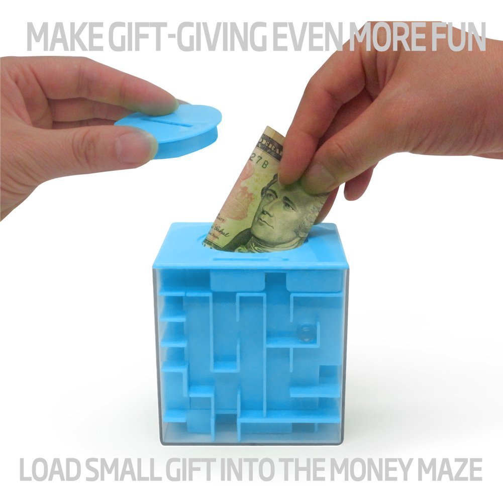 Trekbest 2-Pack Yellow Money Maze Puzzle Boxes - Fun Brain Teasers for Kids & Adults, Non-toxic Plastic