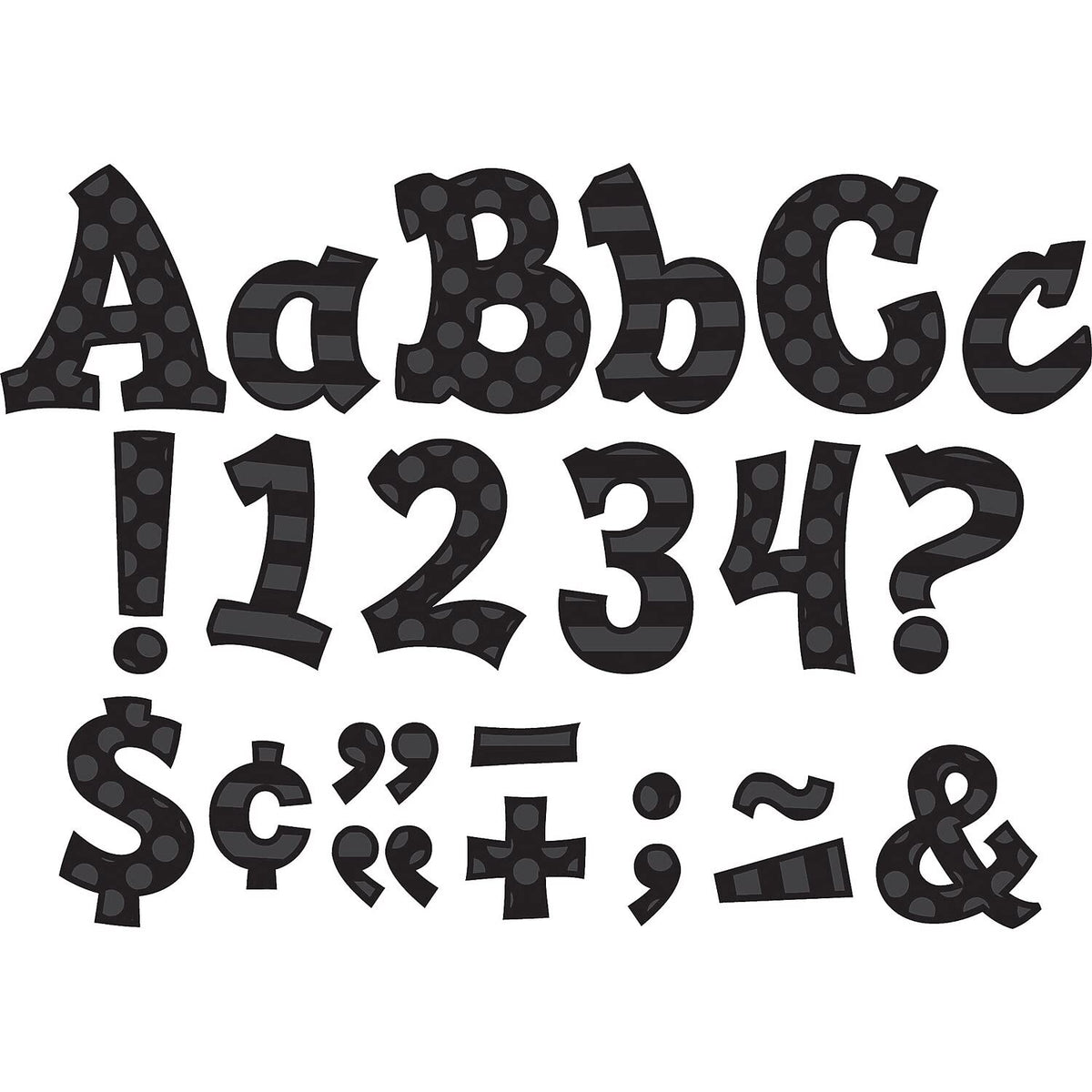 Black Sassy Solids 5 Letters, 238 Per Pack, 3 Packs