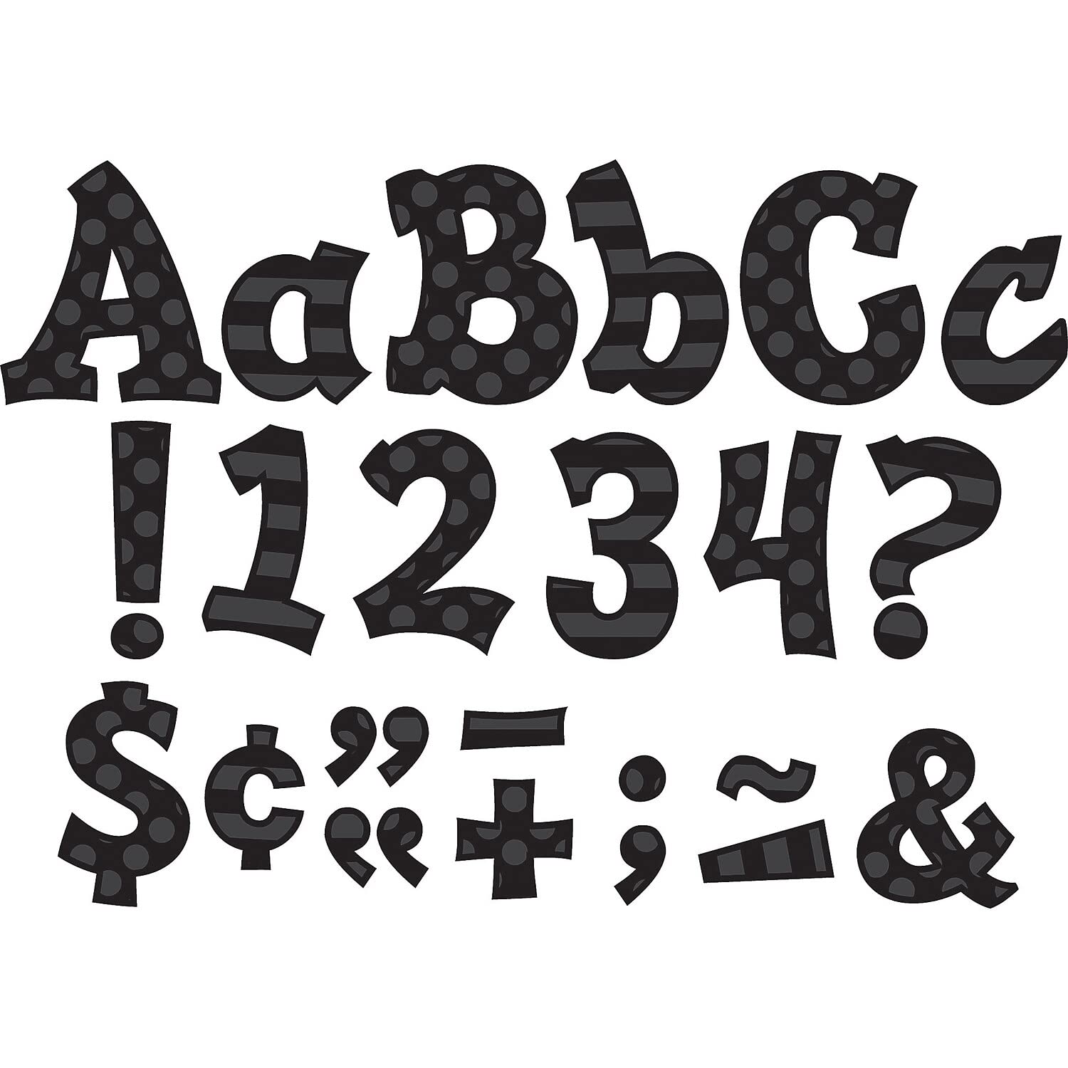 Black Sassy Solids 5 Letters, 238 Per Pack, 3 Packs