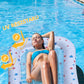 Poorafters White Ultra-Comfort Cooling Pool Float Lounge Extra-Large Fabric-Covered Inflatable Raft With Cup Holder Floating Lou
