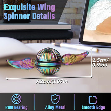 Fidget Hand Spinner For Kids Adults, Sensory Magic Orb Toy For Fans Of The Magical World, Finger Easter Gifts For Stress Relief Anti Anxiety (Rainbow)