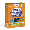 Ginimini Farm & Wild Animals Puzzle For Kids 2 3 4 5 Years | Educational 2 Piece Puzzle For Memory & Motor Skills | Return & Bir
