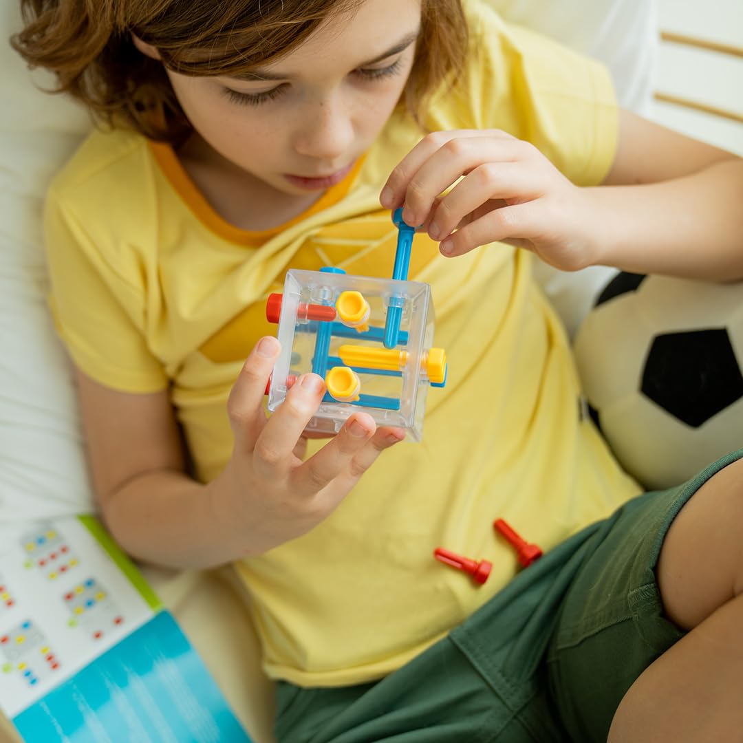 SmartGames Criss Cross Cube 3D Puzzle Game - Brainteaser with 80 Challenges for Ages 8 - mature-themed
