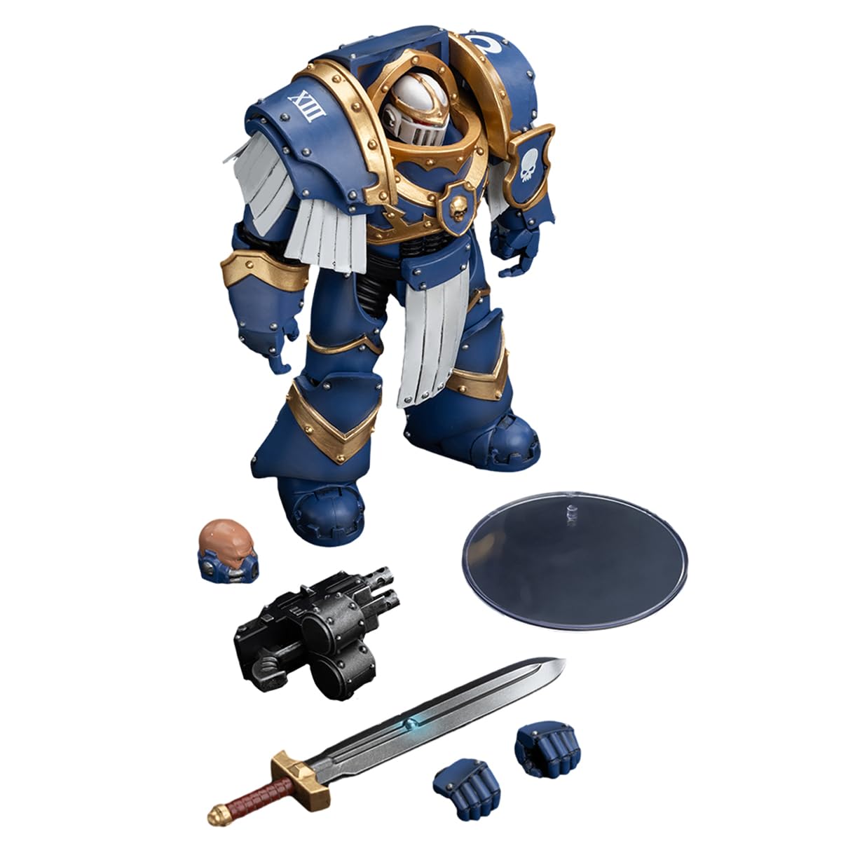 JOYTOY Warhammer 30K Action Figure - Ultramarines Cataphractii Terminator Squad Sergeant, Model JT6953, PVC, Power Sword
