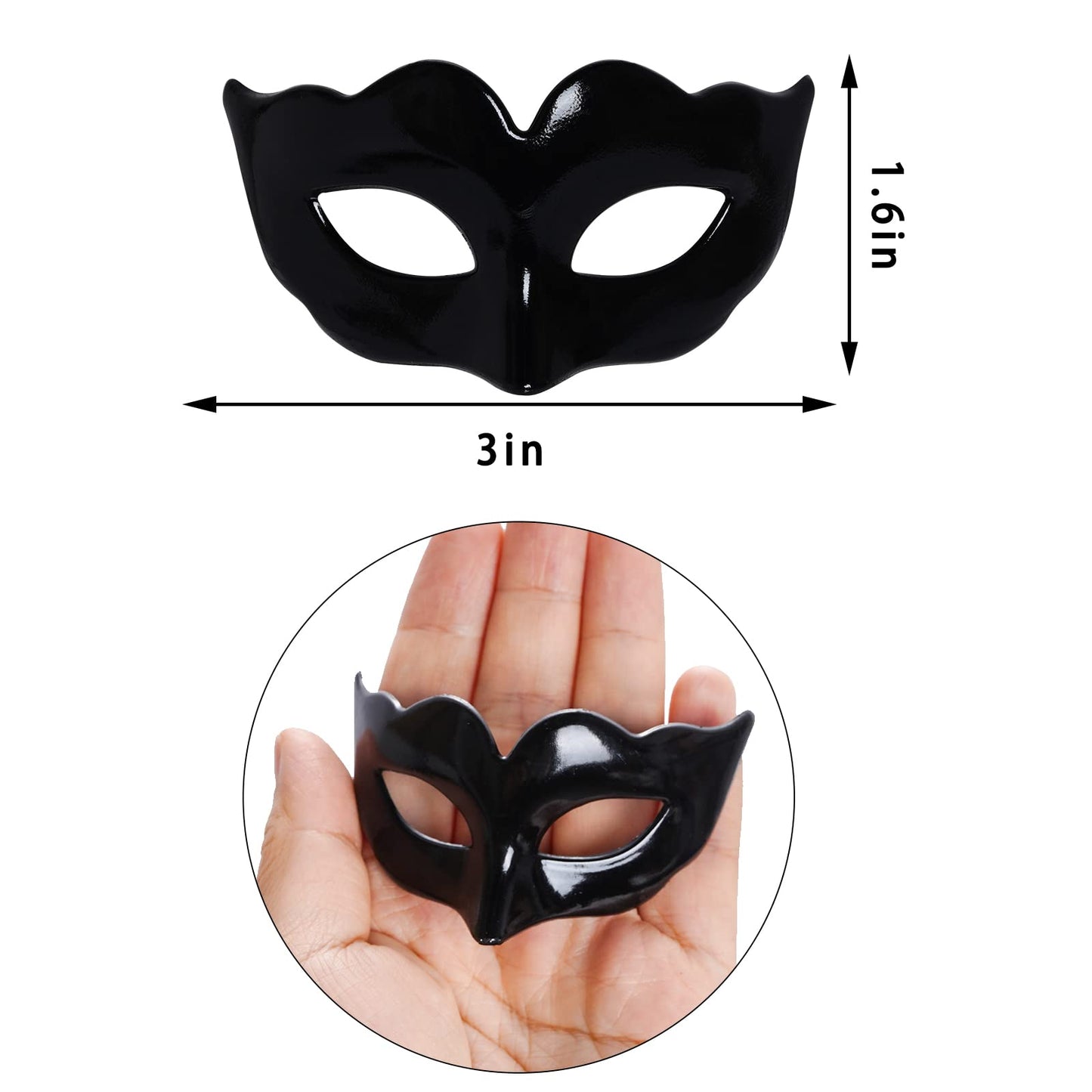 Yookat 20 Pieces Mini Masquerade Masks - Small Mardi Gras And Venetian Vintage Antique Masks (Black And White, Small)