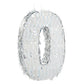 Small Holographic Silver Foil Number 0 Pinata For Kids Birthday Party Decorations (15.7X9X3 In)