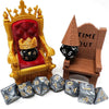MunnyGrubbers Dice Jail Cage - Time Out Chair & Dunce Hat - Medium Golden Plastic - Includes Random 7PC D20 Dice Set - D&D Gift