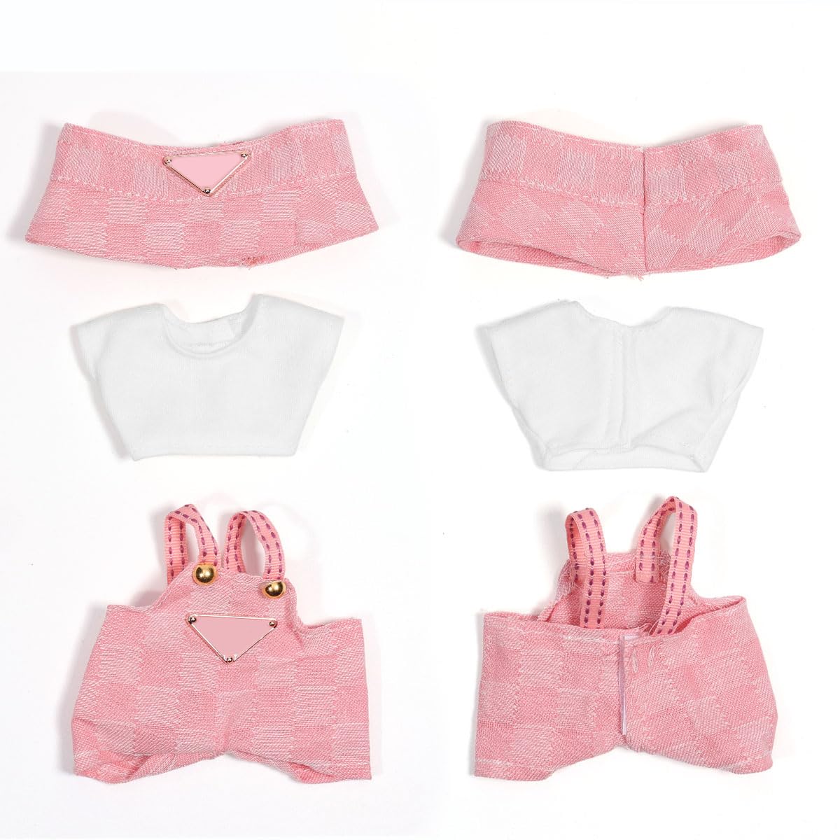 AICase for 17cm Doll Clothes/Outfit Clothes Set for 17cm Doll 3 Piece Set Hat Clothing Boys and Girls Stylish Adorable Dolls Clothes Accessories_Pink
