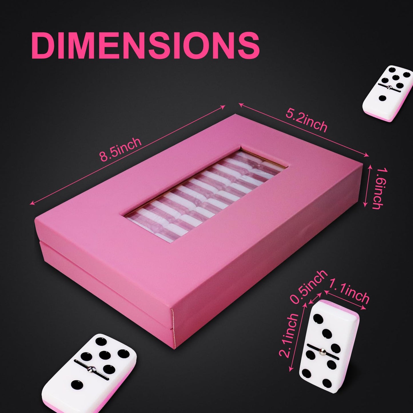 Idtq Double Six Standard Dominos Set 28 Tiles - Dominos Set Games For Adults, Classic Numbers Table Games, Family Travel Dominos